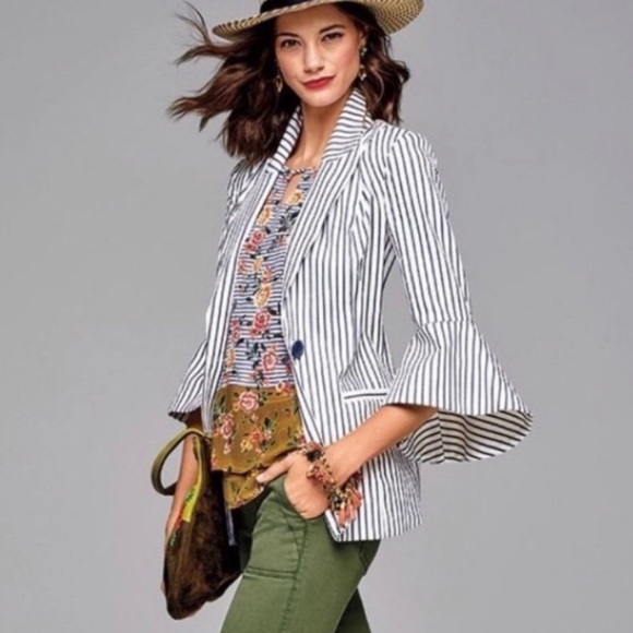CAbi Jackets & Blazers - Cabi striped bell sleeve blazer